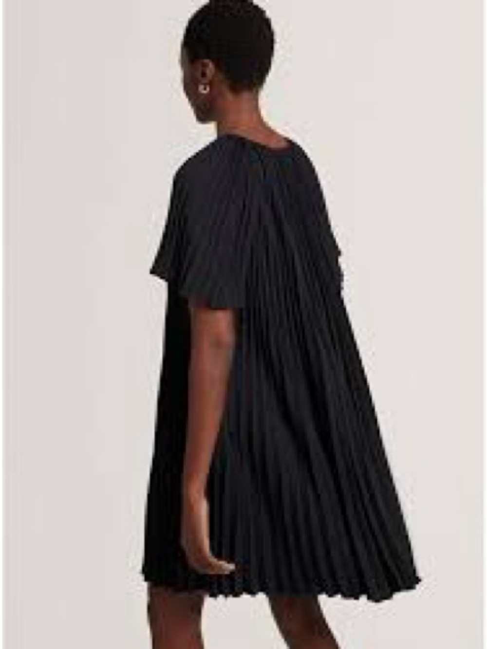 Zara Black Pleated Mini Dress